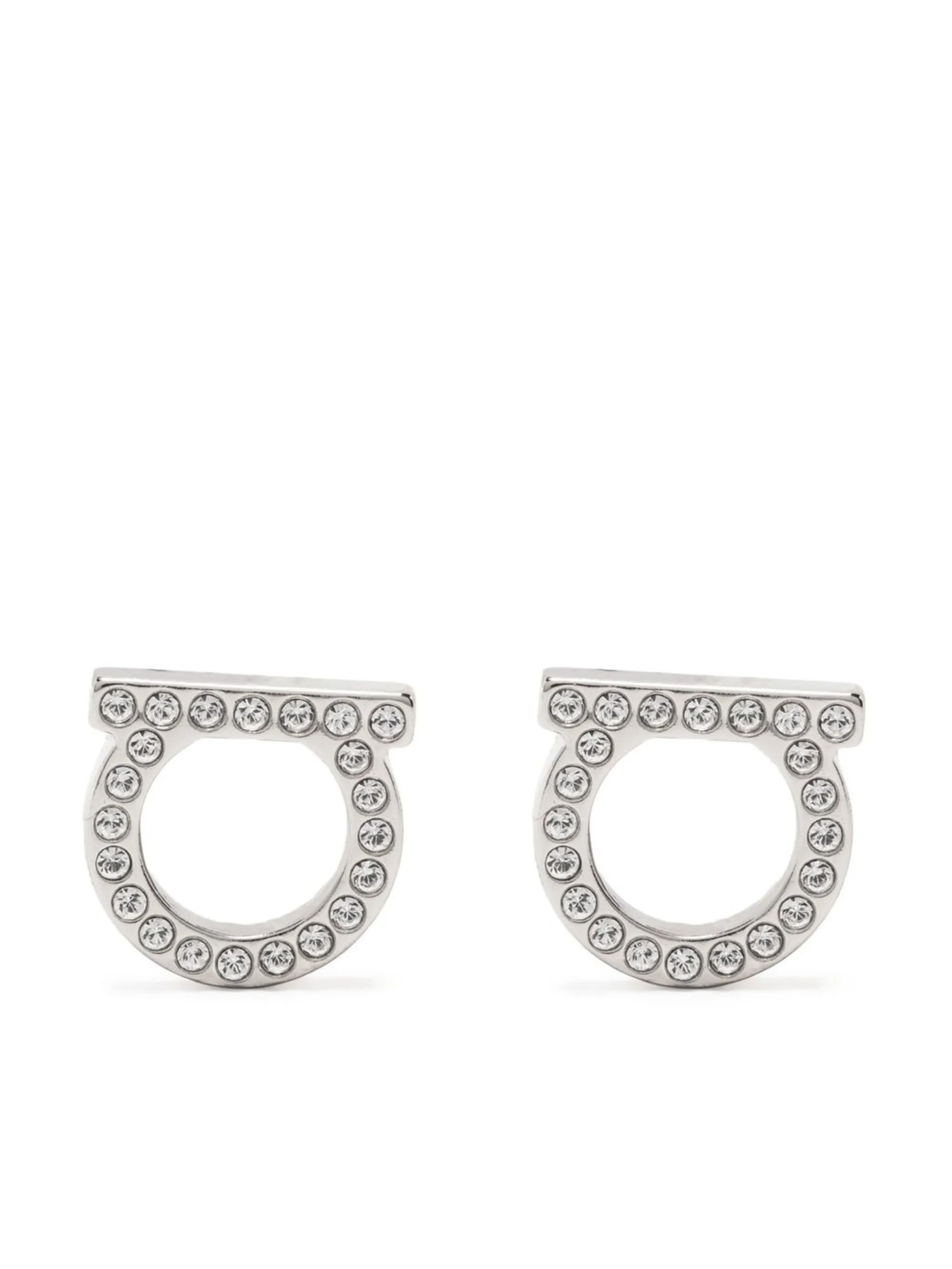 Aretes Ferragamo Gancini con detalle de logotipo