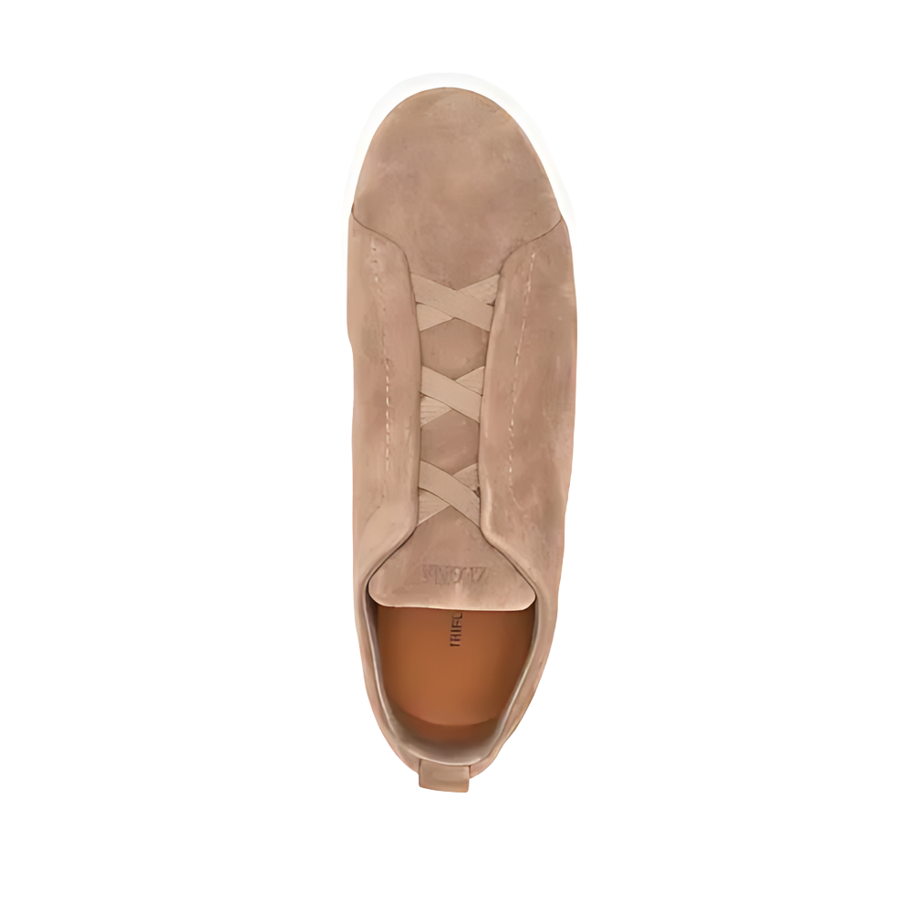 Tenis Zegna Triple Stitch Dark Beige - Vista 4